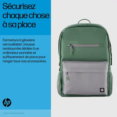 Sac à dos HP Campus (vert) HP - visuel 1 - hello RSE - Sécurisez vos affaires