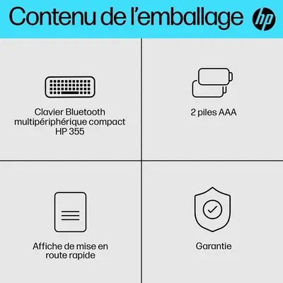 Clavier Bluetooth multi-appareil compact HP 355 HP - visuel 1 - hello RSE - Un design compact