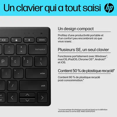 Clavier Bluetooth multi-appareil compact HP 355 HP - visuel 1 - hello RSE - Choisissez votre style