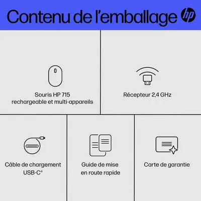 Souris multi-périphériques rechargeable HP 715 - visuel 2