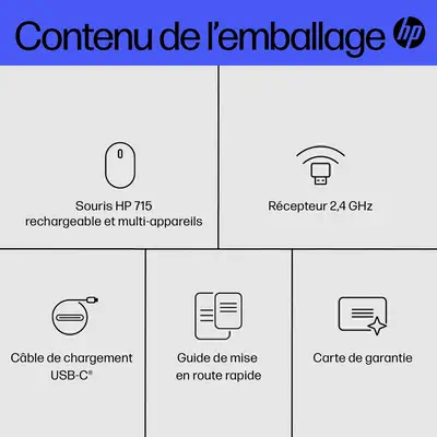 Souris multi-périphériques rechargeable HP 715 HP - visuel 1 - hello RSE - Boutons programmables
