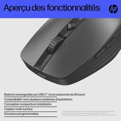 Souris multi-périphériques rechargeable HP 715 - visuel 8