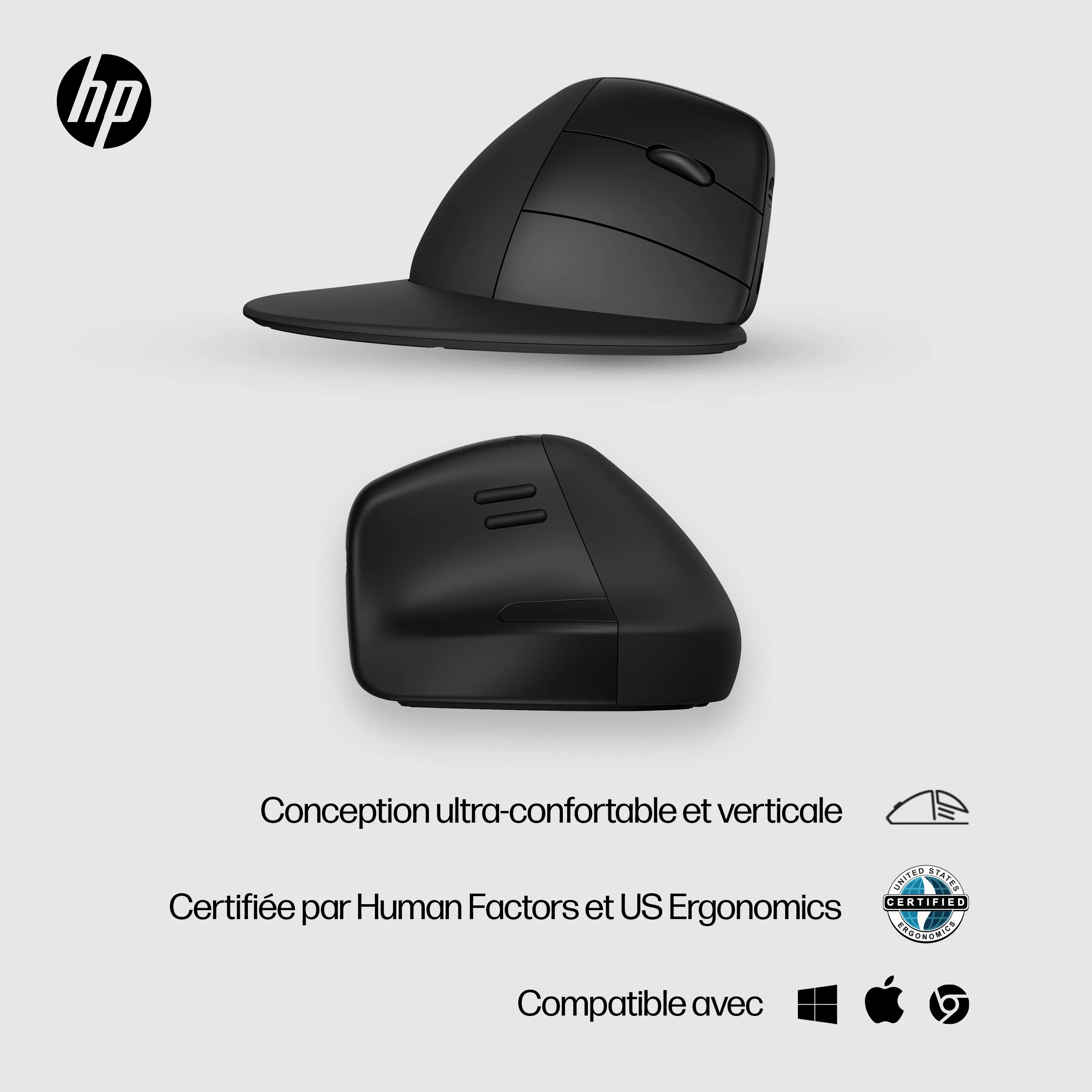 Vente HP 925 Ergonomic Vertical Wireless Mouse HP au meilleur prix - visuel 4